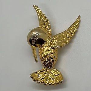Goldtone Hummingbird Brooch